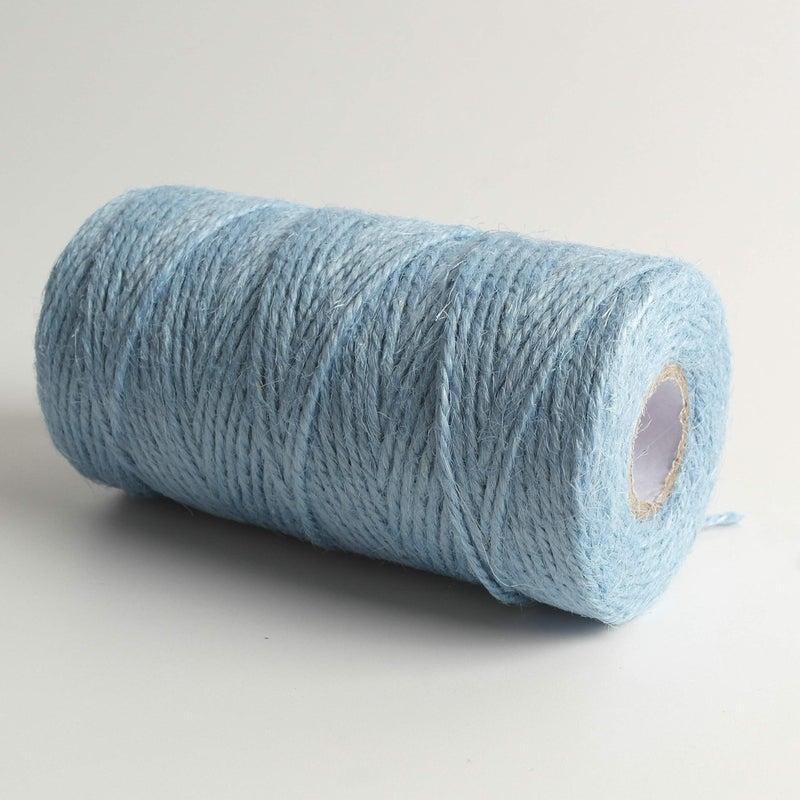 Micomon 300 Feet Natural Light Blue Jute String Twine Crafts Gift Christmas Twine Packing Materials Durable String for Gardening Applications(Lt.Blue) - Image 2